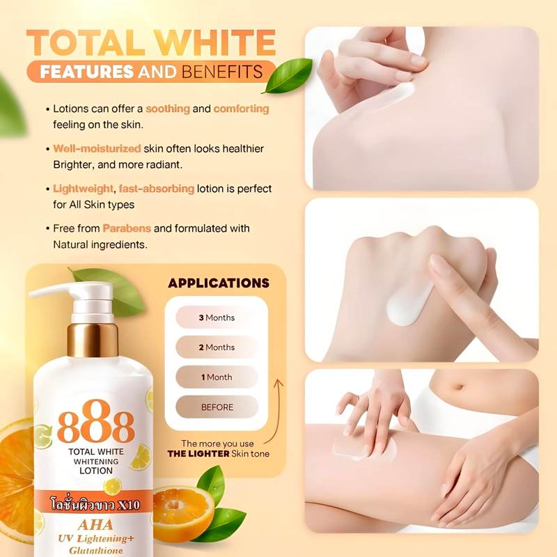 888 Total White Whitening Lotion SPF123.99 250ml