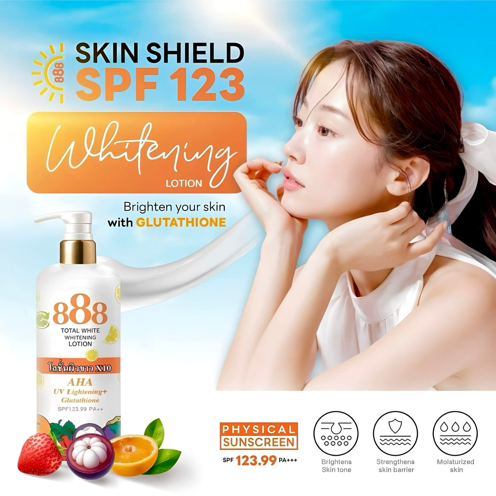 888 Total White Whitening Lotion SPF123.99 250ml | Body Lotion 888 Total White Whitening Lotion SPF123.99 250ml | Body Lotion