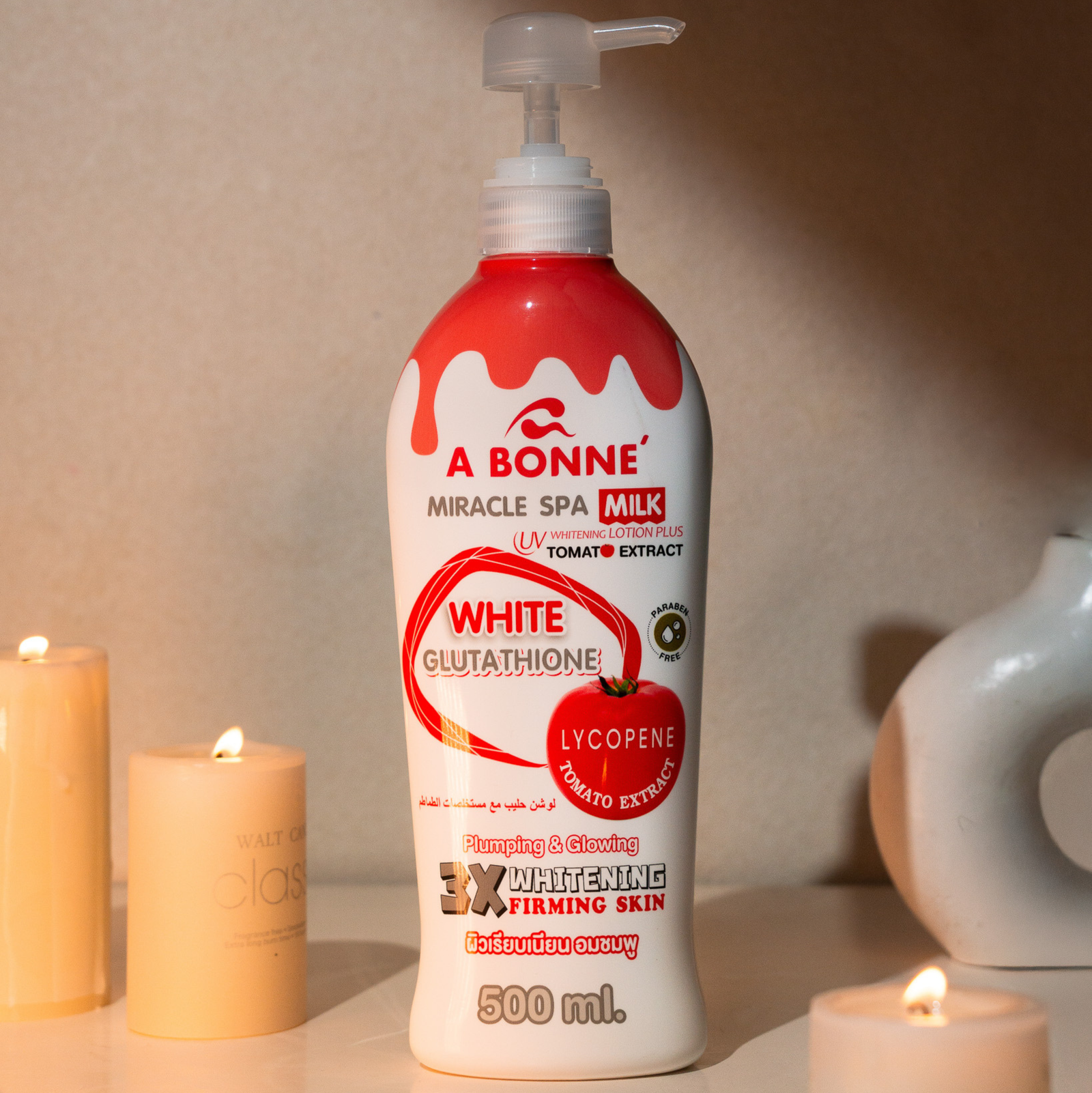 A Bonne Miracle Spa Milk UV Whitening Lotion Plus Tomato Extract 500ml | Body Lotion