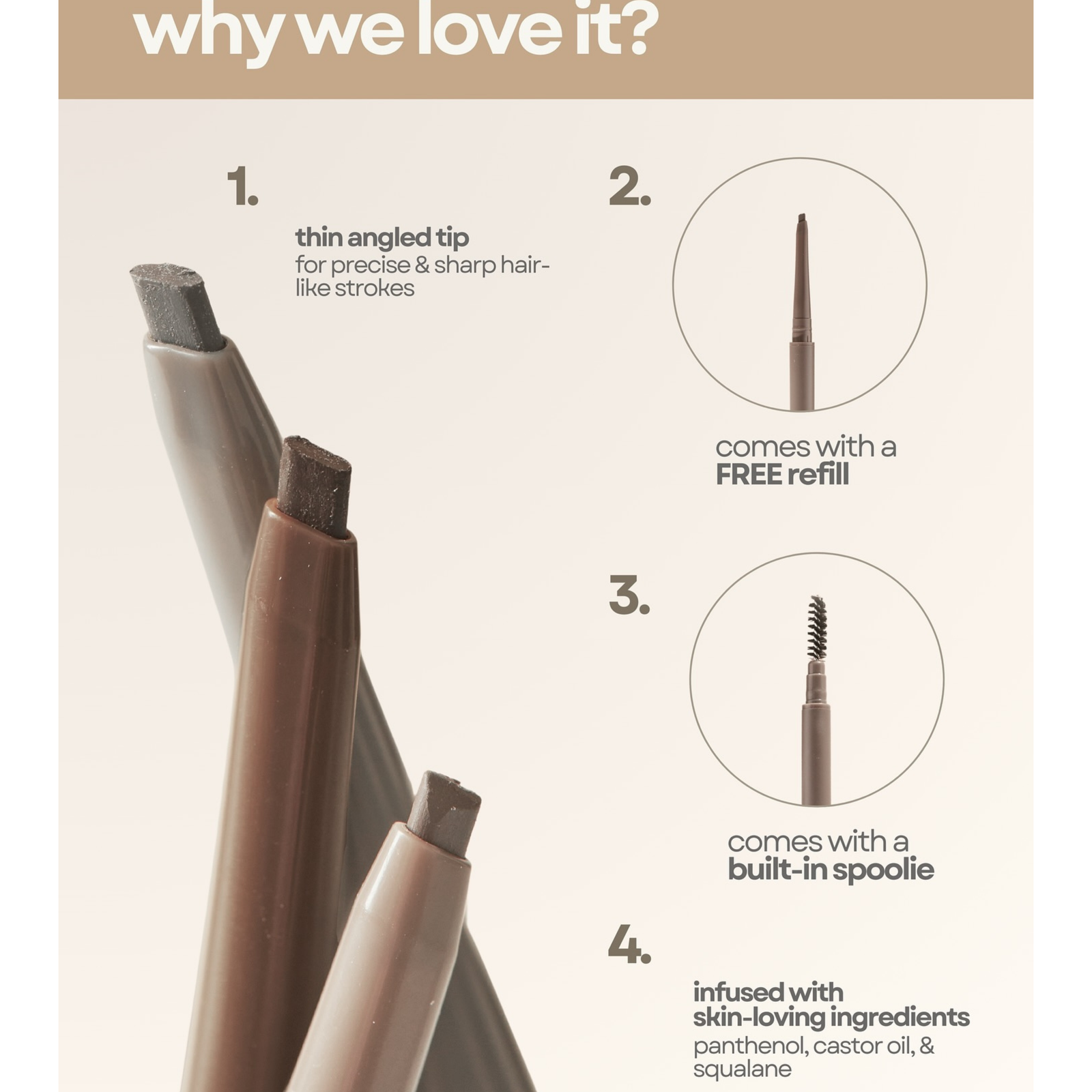 Absidy Shape & Define Brow Pencil 1pc | Eyebrow, Liner and Mascara Absidy Shape & Define Brow Pencil 1pc | Eyebrow, Liner and Mascara