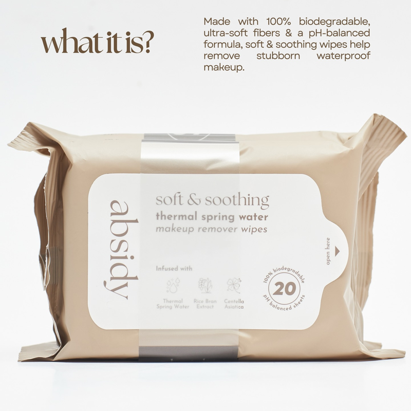 Absidy Soft & Soothing Thermal Spring Water Makeup Remover Wipes 20 Sheets x 2 Packs