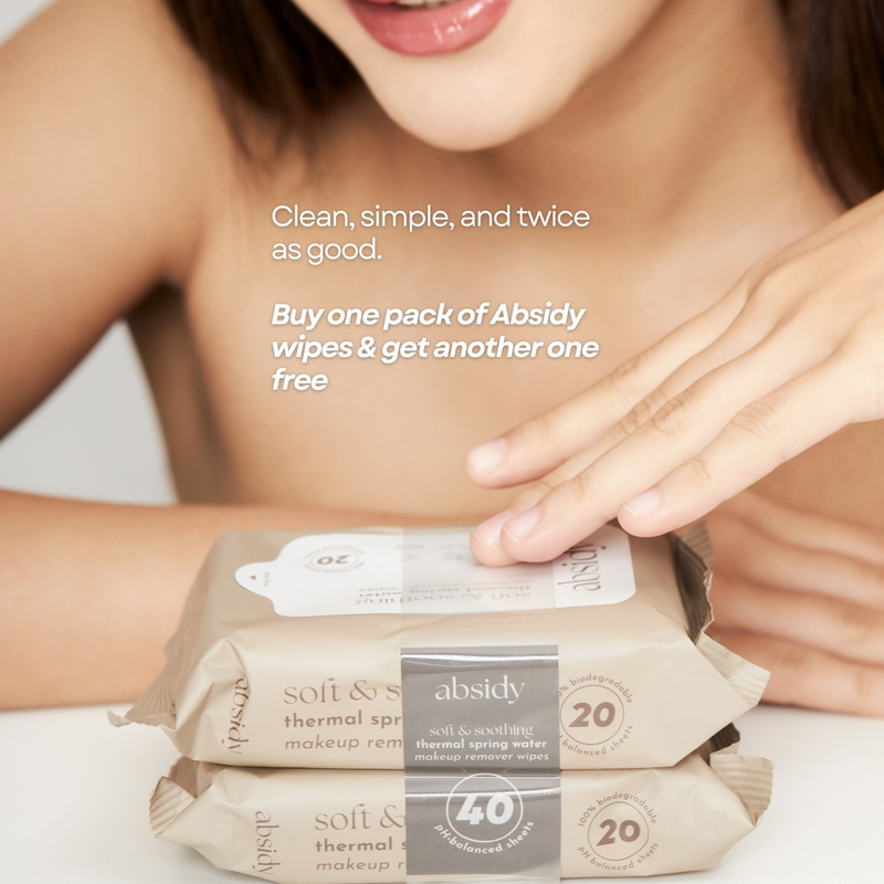 Absidy Soft & Soothing Thermal Spring Water Makeup Remover Wipes 20 Sheets x 2 Packs