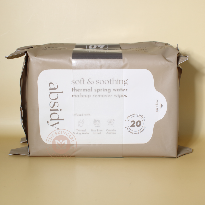Absidy Soft & Soothing Thermal Spring Water Makeup Remover Wipes 20 Sheets x 2 Packs