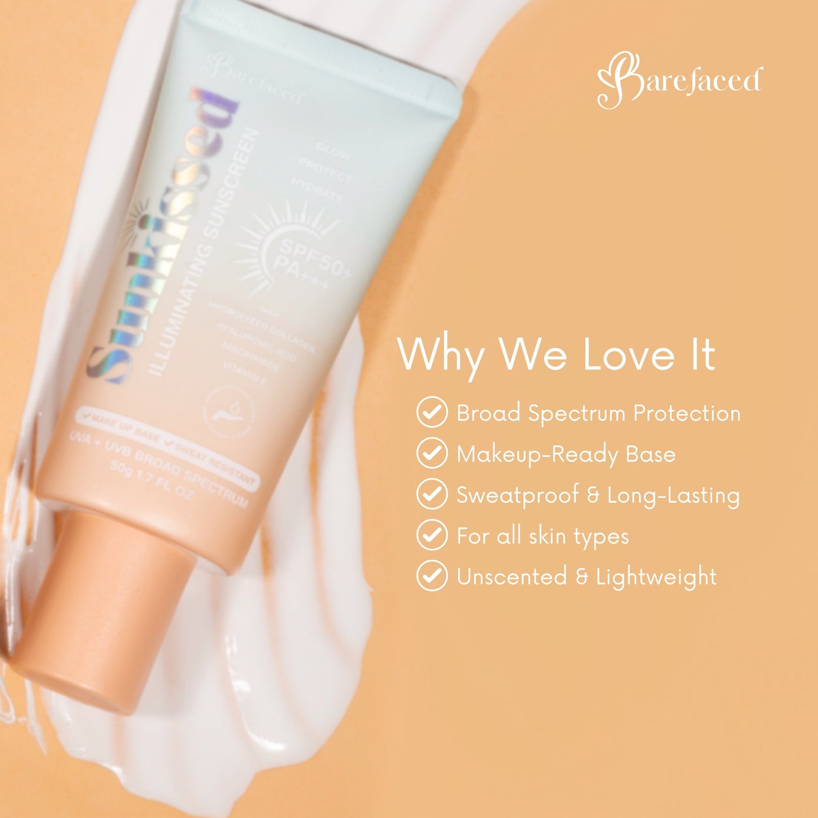 Barefaced Sunkissed Illuminating Sunscreen 50g | Sunscreen Barefaced Sunkissed Illuminating Sunscreen 50g | Sunscreen