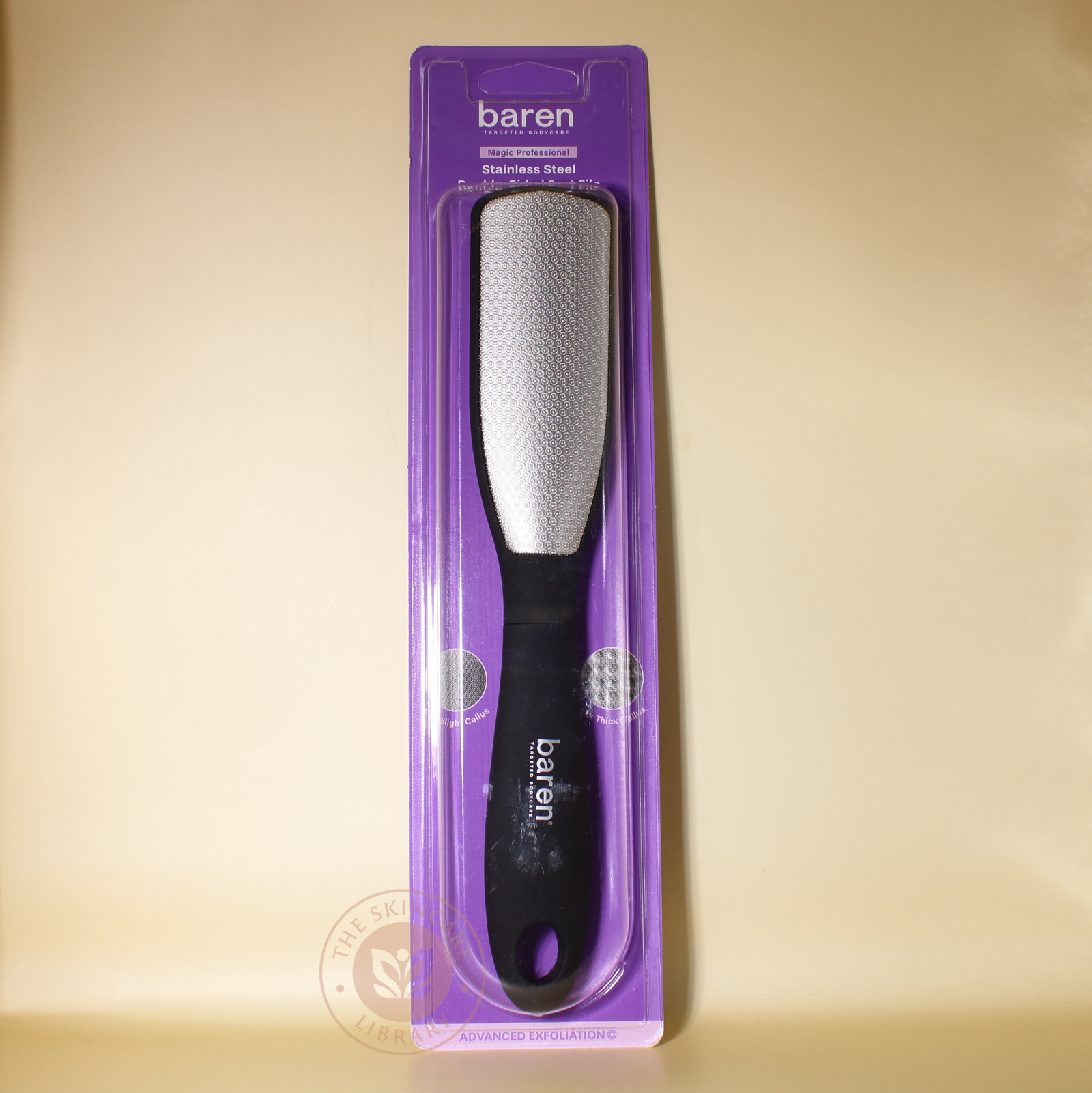 Baren Stainless Steel Double-Sided Foot File 1pc | Foot Exfoliant/Softener Baren Stainless Steel Double-Sided Foot File 1pc | Foot Exfoliant/Softener