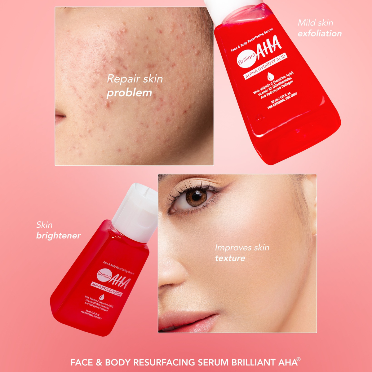 hikari glutathione fake vs original Brilliant Skin Essentials Brilliant AHA Face and Body Resurfacing Seru main image 0