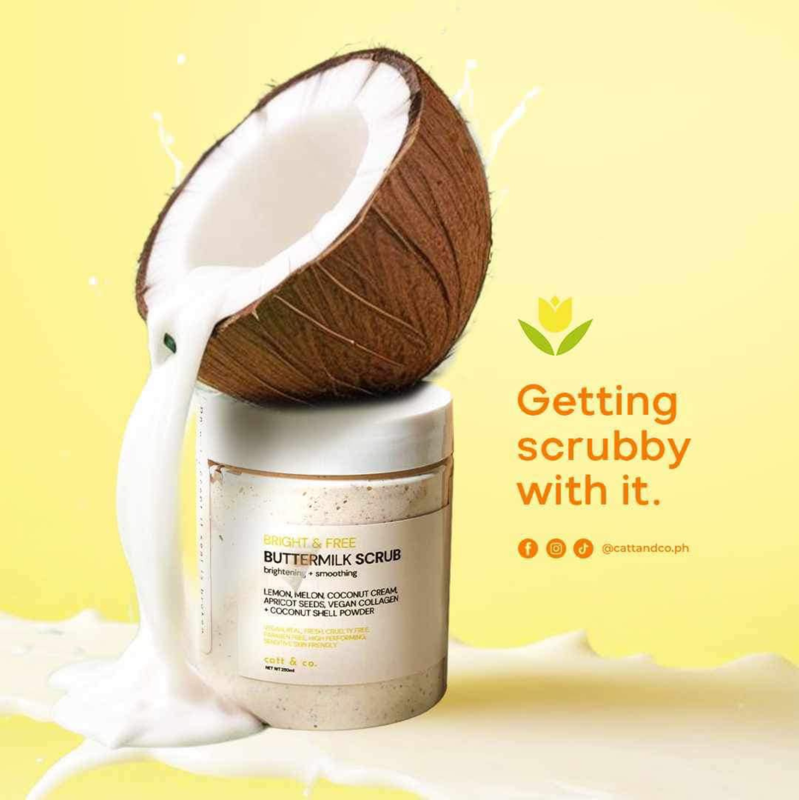 Catt & Co. Bright & Free Buttermilk Scrub 250ml | Butt Scrub Catt & Co. Bright & Free Buttermilk Scrub 250ml | Butt Scrub