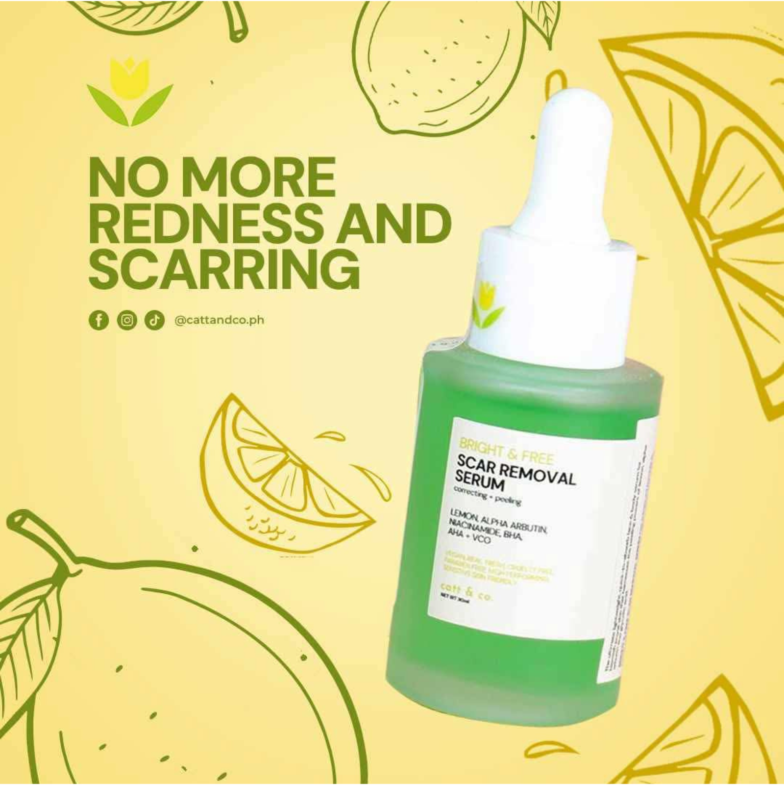 Catt & Co. Bright & Free Scar Removal Serum 30ml | Scar Removal Serum Catt & Co. Bright & Free Scar Removal Serum 30ml | Scar Removal Serum