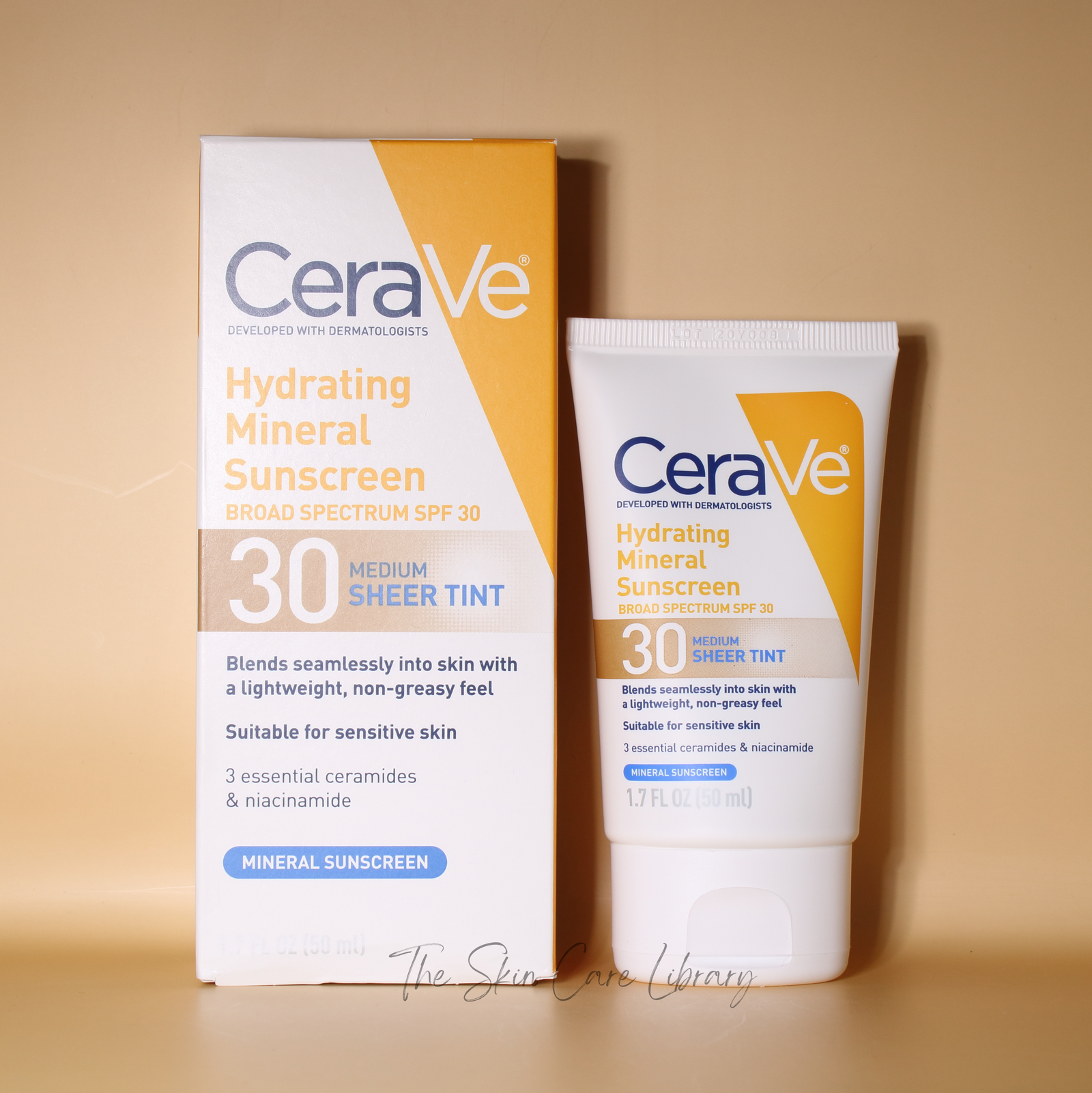 CeraVe Hydrating Mineral Sunscreen SPF30, Sheer Tint 50ml | Sunscreen