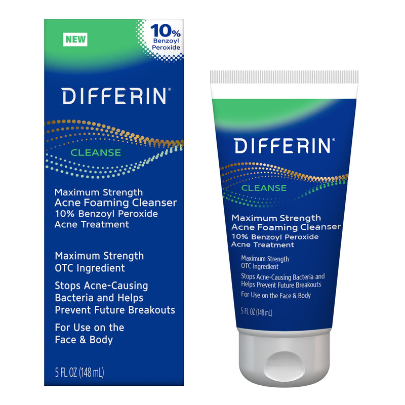 Differin Maximum Strength Acne Foaming Cleanser 10% Benzoyl Peroxide Acne Treatment 148ml
