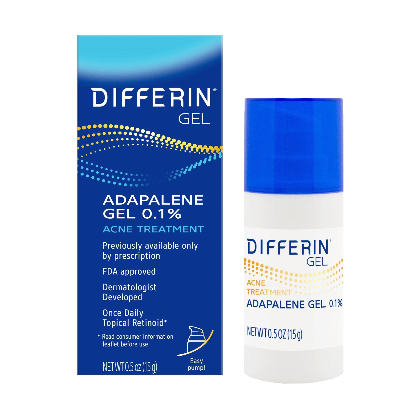 Differin 0.1% Adapalene Acne Treatment Gel 15g | Gel