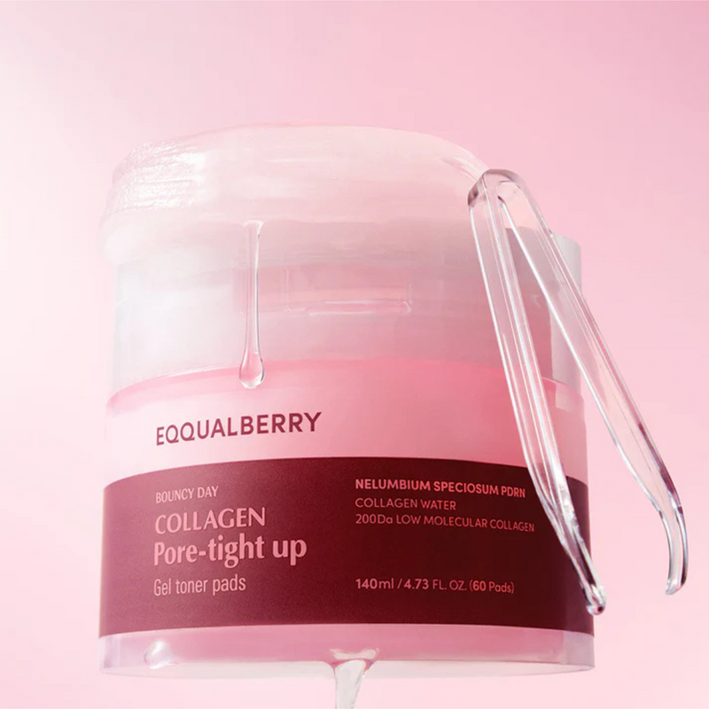 Eqqualberry Collagen Pore-Tight Up Gel Toner Pads  60 Pads