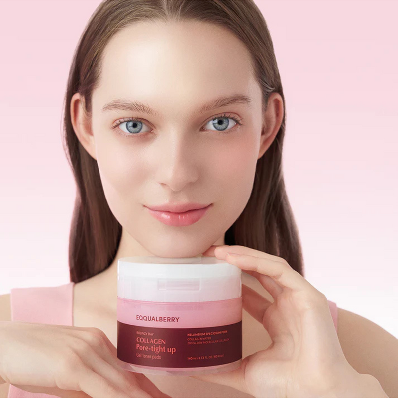 Eqqualberry Collagen Pore-Tight Up Gel Toner Pads  60 Pads