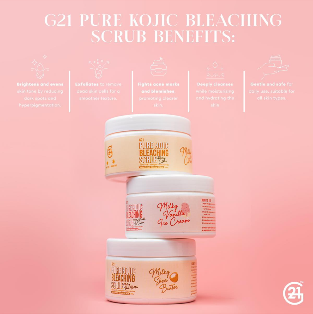 g21 glutathione review G21 Pure Kojic Bleaching Cream Scrub 300g