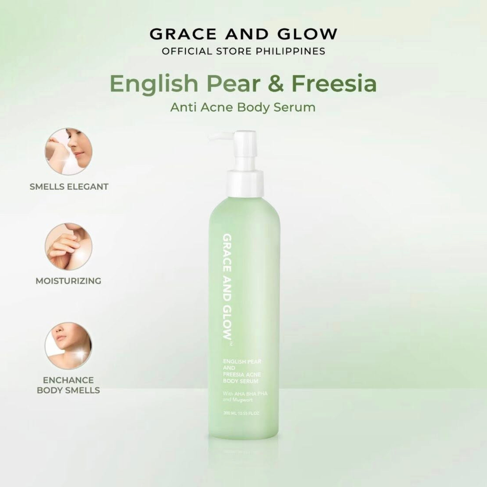 Grace and Glow English Pear and Freesia Acne Body Serum 300ml | Body Serum Grace and Glow English Pear and Freesia Acne Body Serum 300ml | Body Serum