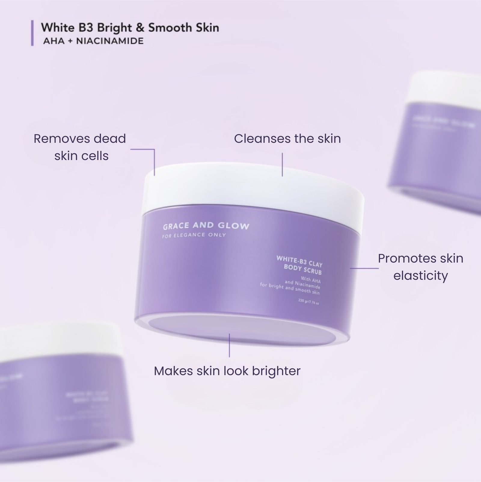Grace and Glow White-B3 Clay Body Scrub 220g | Body Scrub Grace and Glow White-B3 Clay Body Scrub 220g | Body Scrub
