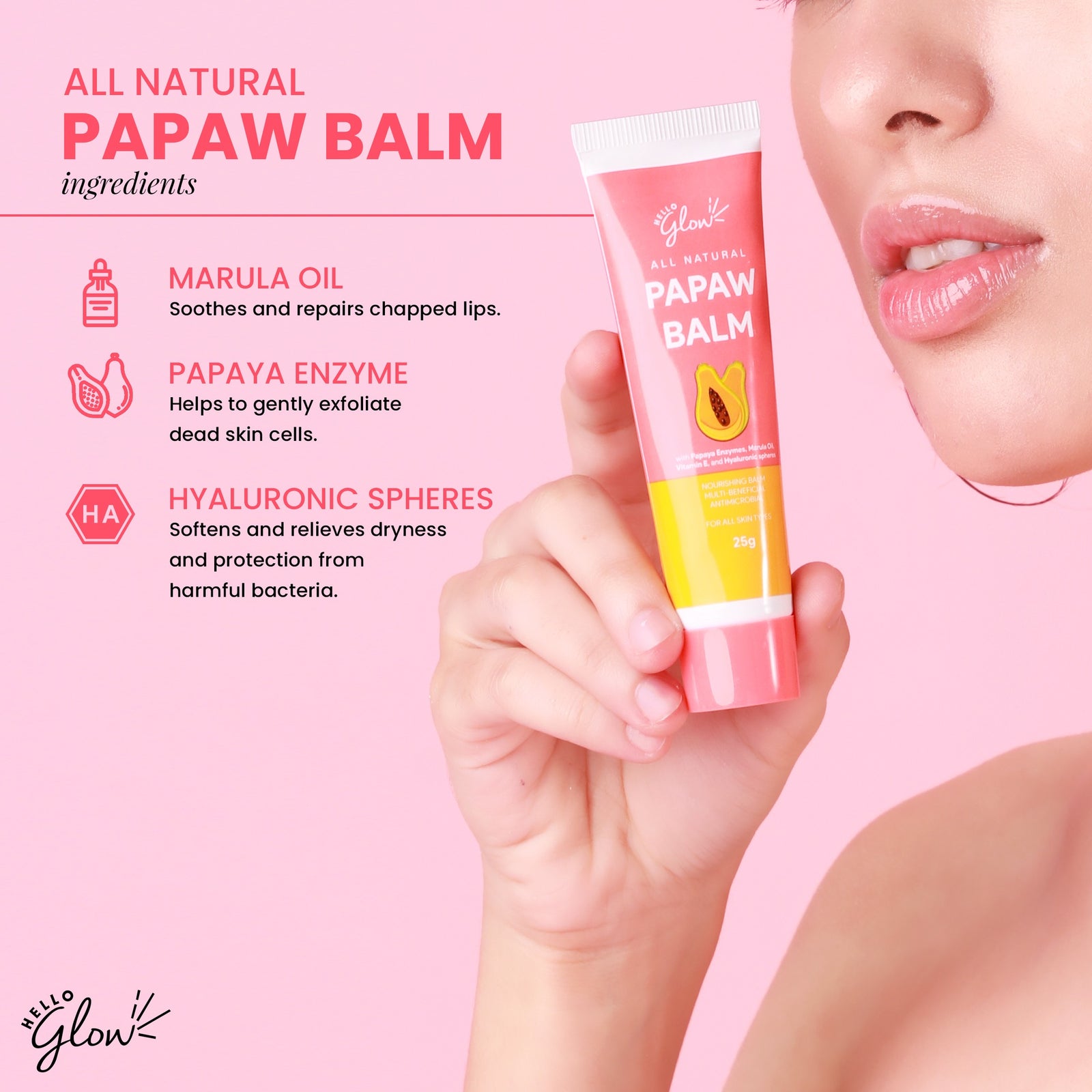 Hello Glow All Natural Papaw Balm 25g | Lip Balm, Lip Oil, Lip Gloss and Lip Treatments Hello Glow All Natural Papaw Balm 25g | Lip Balm, Lip Oil, Lip Gloss and Lip Treatments