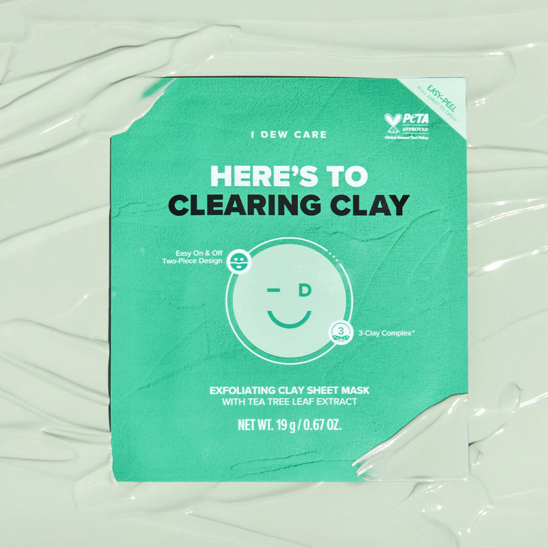 I Dew Care Here's To Clearing Clay Sheet Mask Set