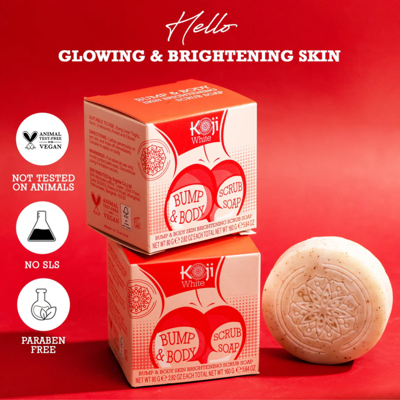 Koji White Bump & Body Skin Brightening Scrub Soap 80g x 2 Bars