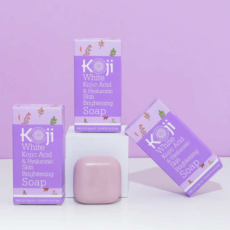 Koji White Kojic Acid & Hyaluronic Skin Brightening Soap 80g x 2 Bars
