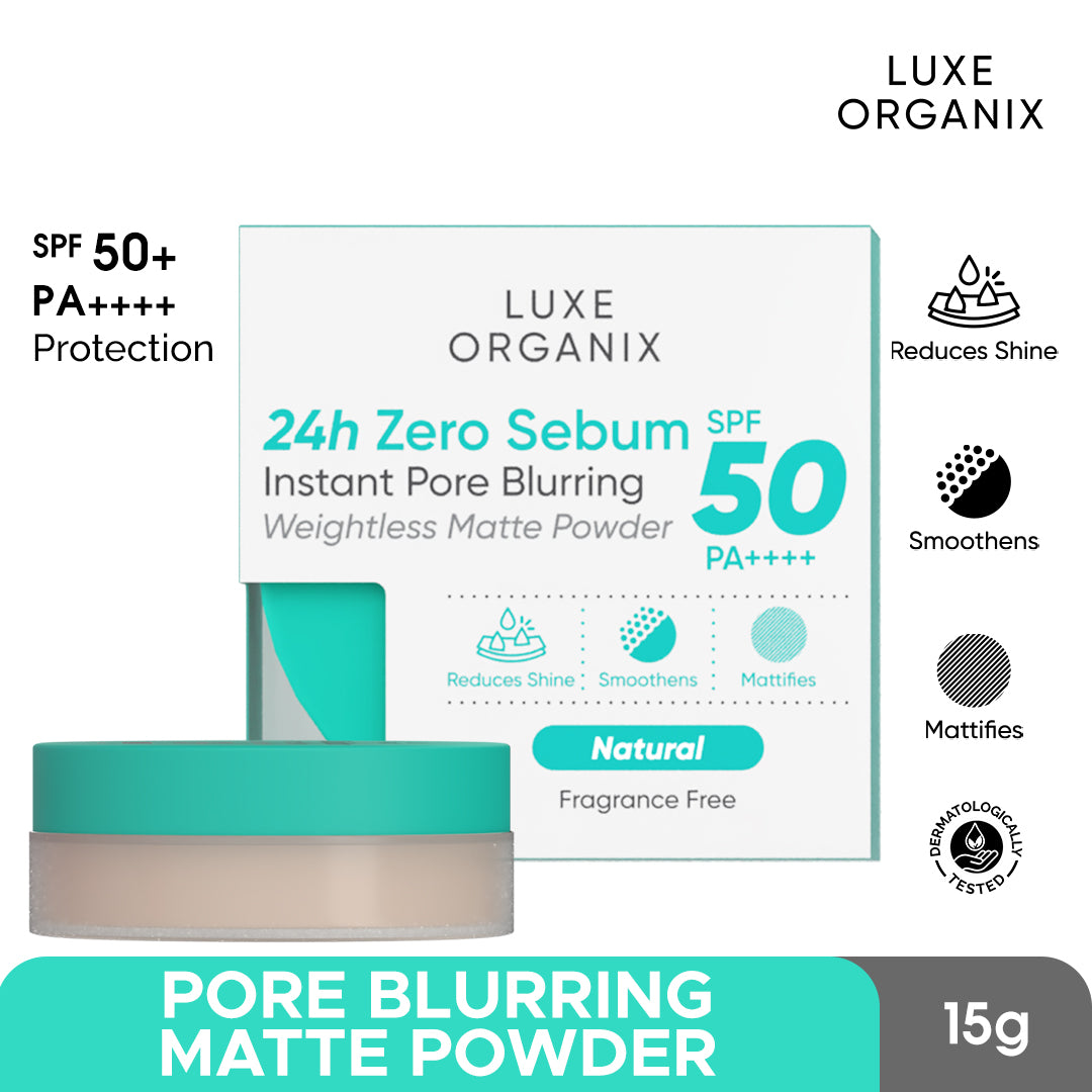 Luxe Organix 24h Zero Sebum Instant Pore Blurring Matte Powder SPF50 1