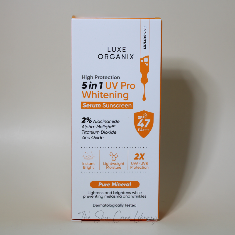 Luxe Organix High protection 5 in 1 UV Pro Whitening Serum Sunscreen SPF47 40g