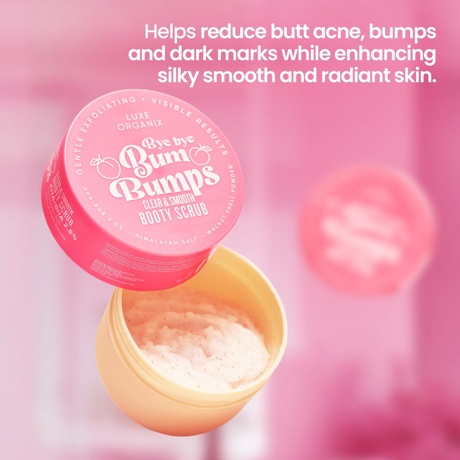 Luxe Organix Bye Bye Bum Bumps Clear & Smooth Booty Scrub 285g | Butt Scrub Luxe Organix Bye Bye Bum Bumps Clear & Smooth Booty Scrub 285g | Butt Scrub