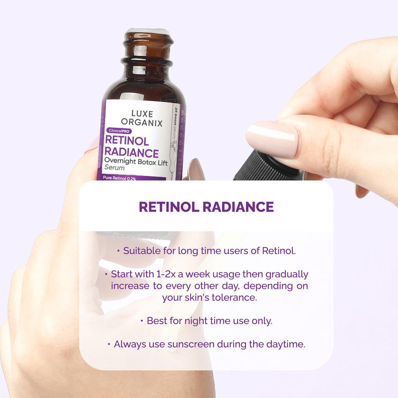 Luxe Organix ClinicalPRO Retinol Radiance Overnight Botox Lift Serum 30ml