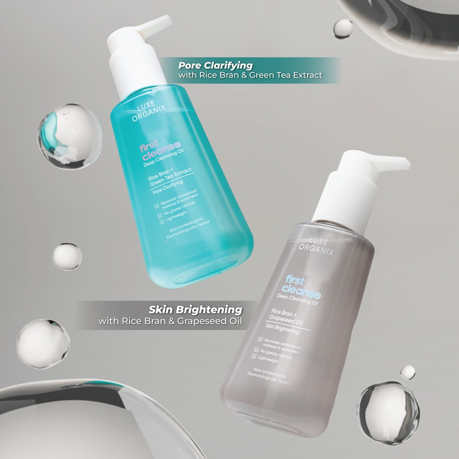 Luxe Organix First Cleanse Rice Bran + Grapeseed Skin Brightening Cleansing Oil 150ml | Cleansing Balm, Oil and Water Luxe Organix First Cleanse Rice Bran + Grapeseed Skin Brightening Cleansing Oil 150ml | Cleansing Balm, Oil and Water