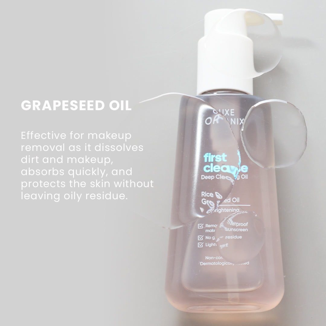 Luxe Organix First Cleanse Rice Bran + Grapeseed Skin Brightening Cleansing Oil 150ml | Cleansing Balm, Oil and Water Luxe Organix First Cleanse Rice Bran + Grapeseed Skin Brightening Cleansing Oil 150ml | Cleansing Balm, Oil and Water