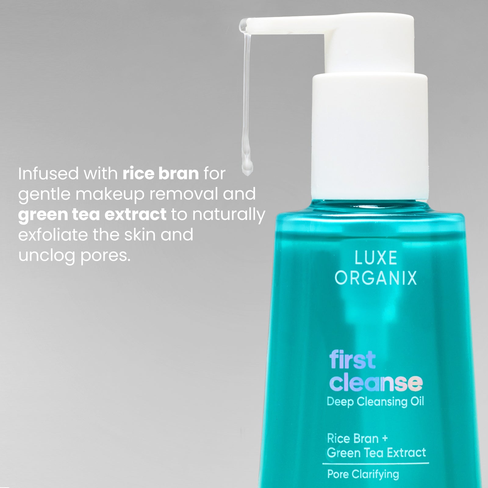 Luxe Organix First Cleanse Rice Bran + Green Tea Pore Clarifying Cleansing Oil 150ml | Cleansing Balm, Oil and Water Luxe Organix First Cleanse Rice Bran + Green Tea Pore Clarifying Cleansing Oil 150ml | Cleansing Balm, Oil and Water