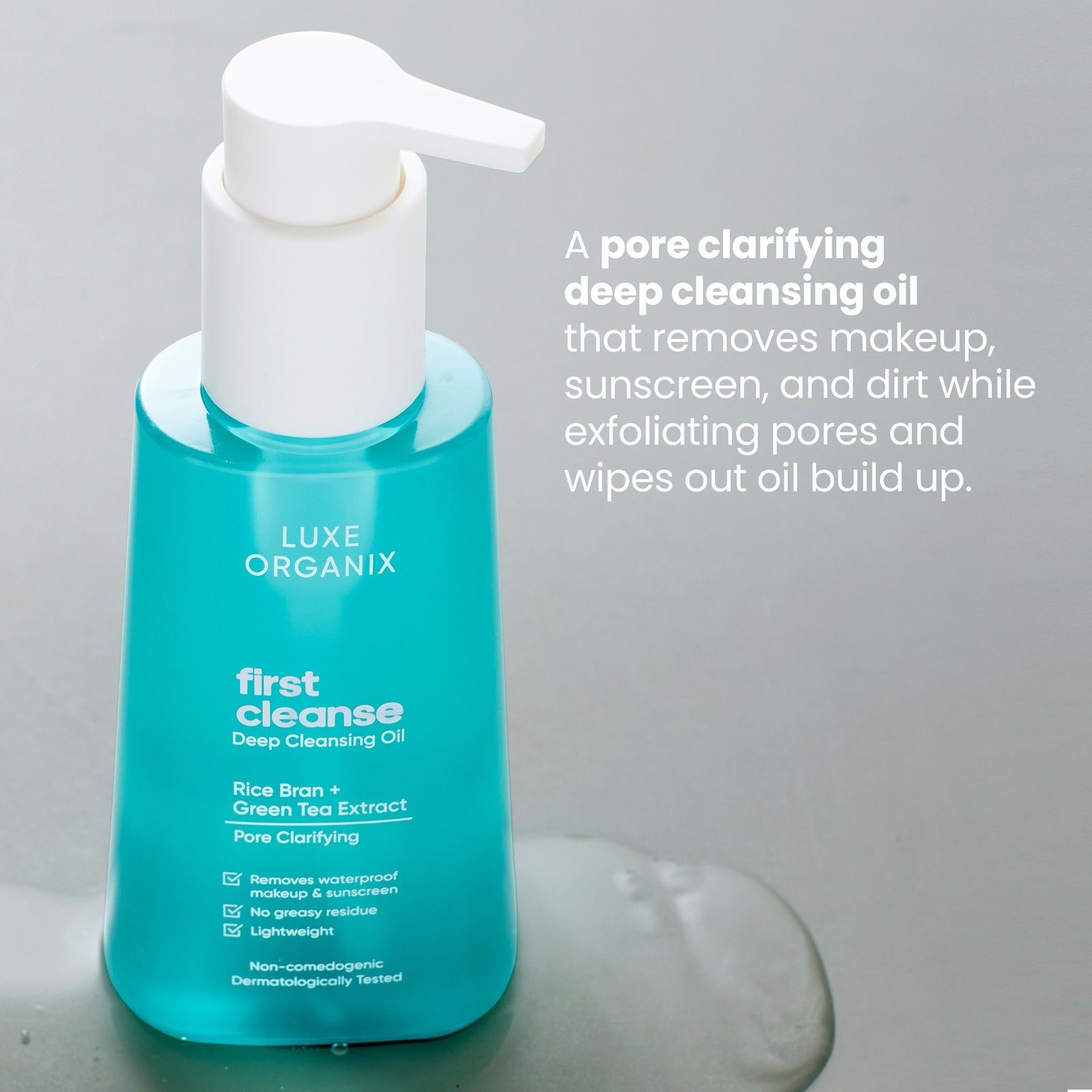 Luxe Organix First Cleanse Rice Bran + Green Tea Pore Clarifying Cleansing Oil 150ml | Cleansing Balm, Oil and Water Luxe Organix First Cleanse Rice Bran + Green Tea Pore Clarifying Cleansing Oil 150ml | Cleansing Balm, Oil and Water