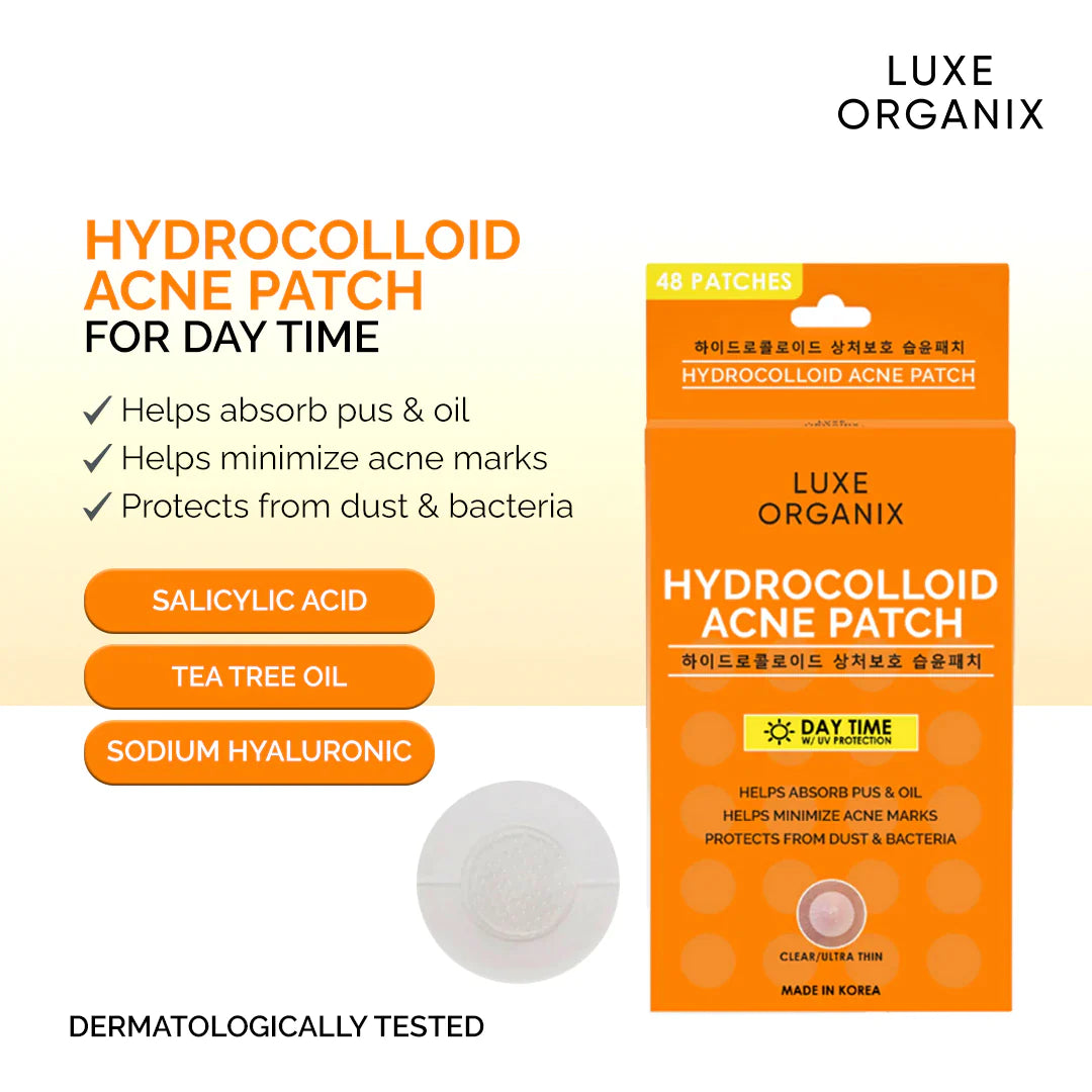 Luxe Organix Hydrocolloid Acne Patch Day Time 48 patches | Acne Spot Treatment, Patches and Nose Strips Luxe Organix Hydrocolloid Acne Patch Day Time 48 patches | Acne Spot Treatment, Patches and Nose Strips