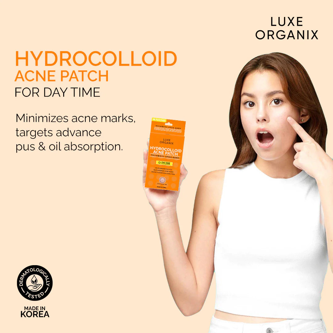 Luxe Organix Hydrocolloid Acne Patch Day Time 48 patches | Acne Spot Treatment, Patches and Nose Strips Luxe Organix Hydrocolloid Acne Patch Day Time 48 patches | Acne Spot Treatment, Patches and Nose Strips