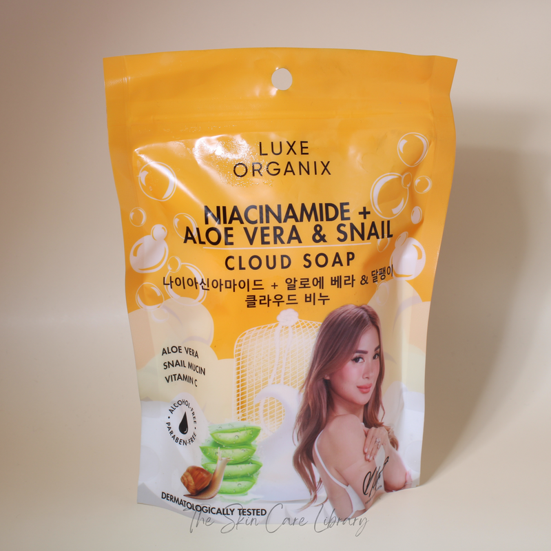 Luxe Organix Niacinamide + Aloe Vera & Snail Cloud Soap 180g