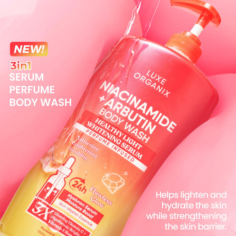 Luxe Organix Niacinamide + Arbutin Healthy Light Whitening Serum Perfume Infused Body Wash 1000g