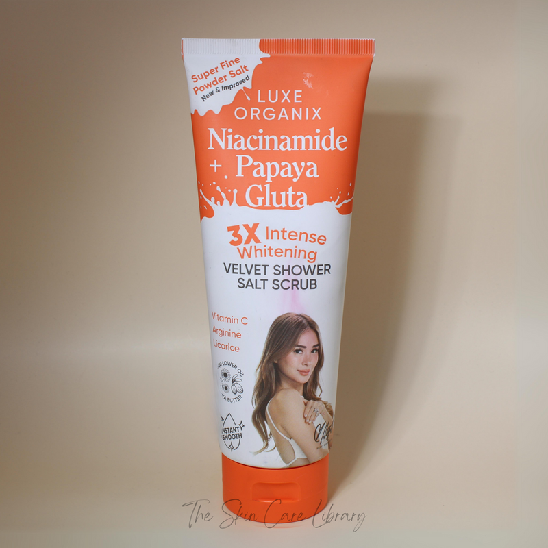 Luxe Organix Niacinamide + Papaya Gluta Velvet Shower Salt Scrub 320g