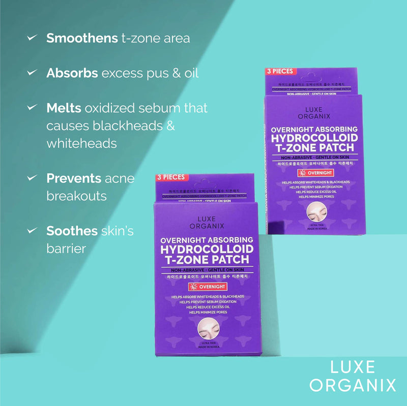 Luxe Organix Overnight Absorbing Hydrocolloid T-Zone Patch 3 patches