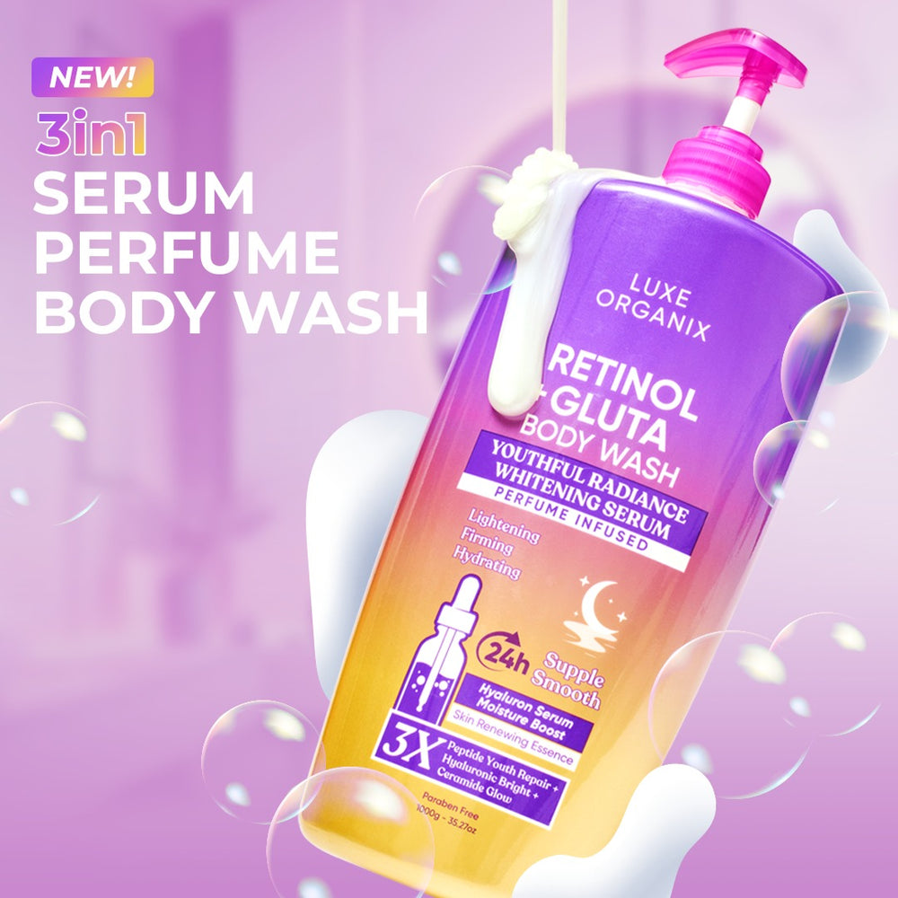 Luxe organix Retinol + Gluta Body wash Luxe Organix Retinol + Gluta Youthful Radiance Whitening Serum