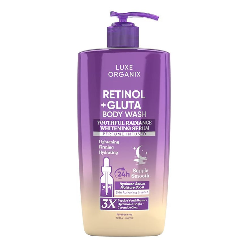 Luxe Organix Retinol + Gluta Youthful Radiance Whitening Serum Perfume Infused Body Wash 1000g