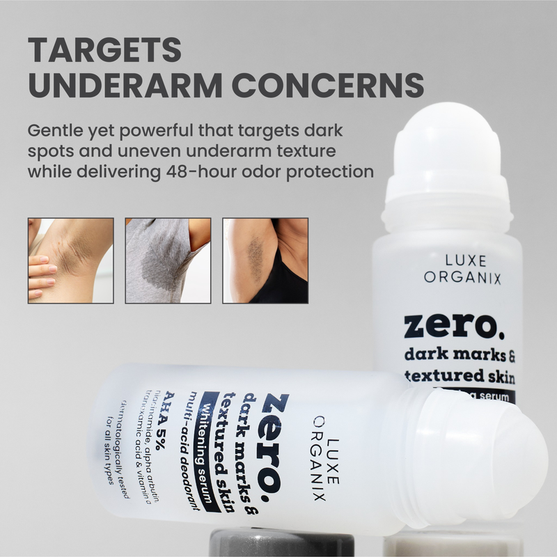 Luxe Organix Zero Dark Marks & Textured Skin Whitening Serum Multi-Acid Deodorant 50ml