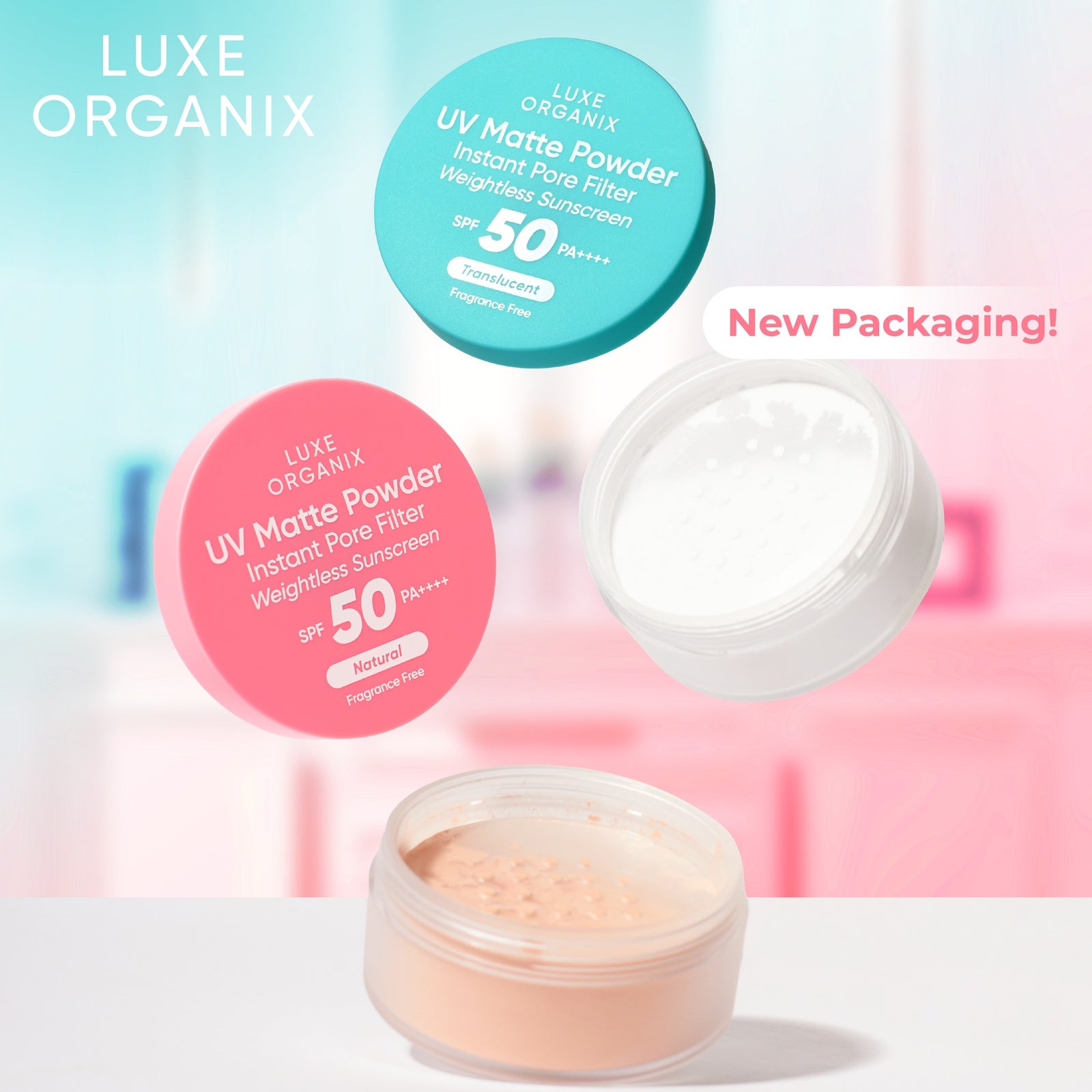 Luxe Organix 24h Zero Sebum Instant Pore Blurring Weightless Matte Powder SPF50 15g | Face Powder, BB Cream, CC Cream and Foundation