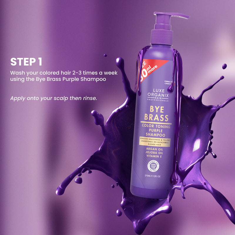 Luxe Organix Bye Brass Color Toning Purple Shampoo 270ml