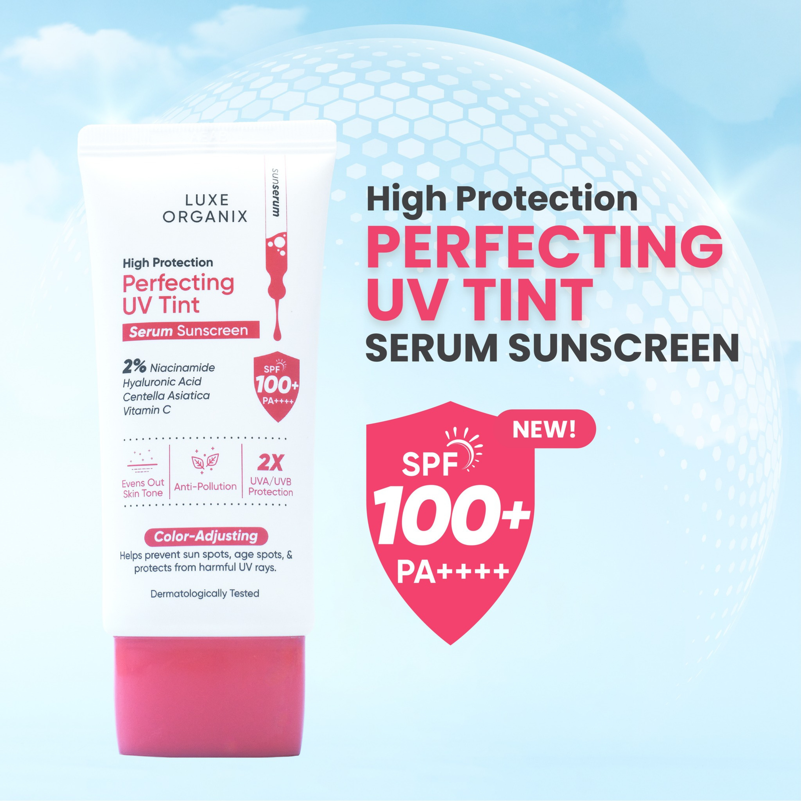 Luxe Organix High Protection Perfecting UV Tint Serum Sunscreen SPF100 40g | Sunscreen