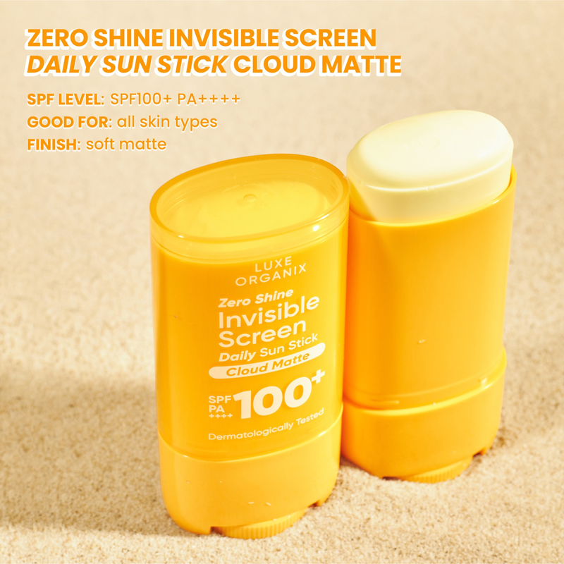 Luxe Organix Zero Shine Invisible Screen Daily Sun Stick SPF100 20g
