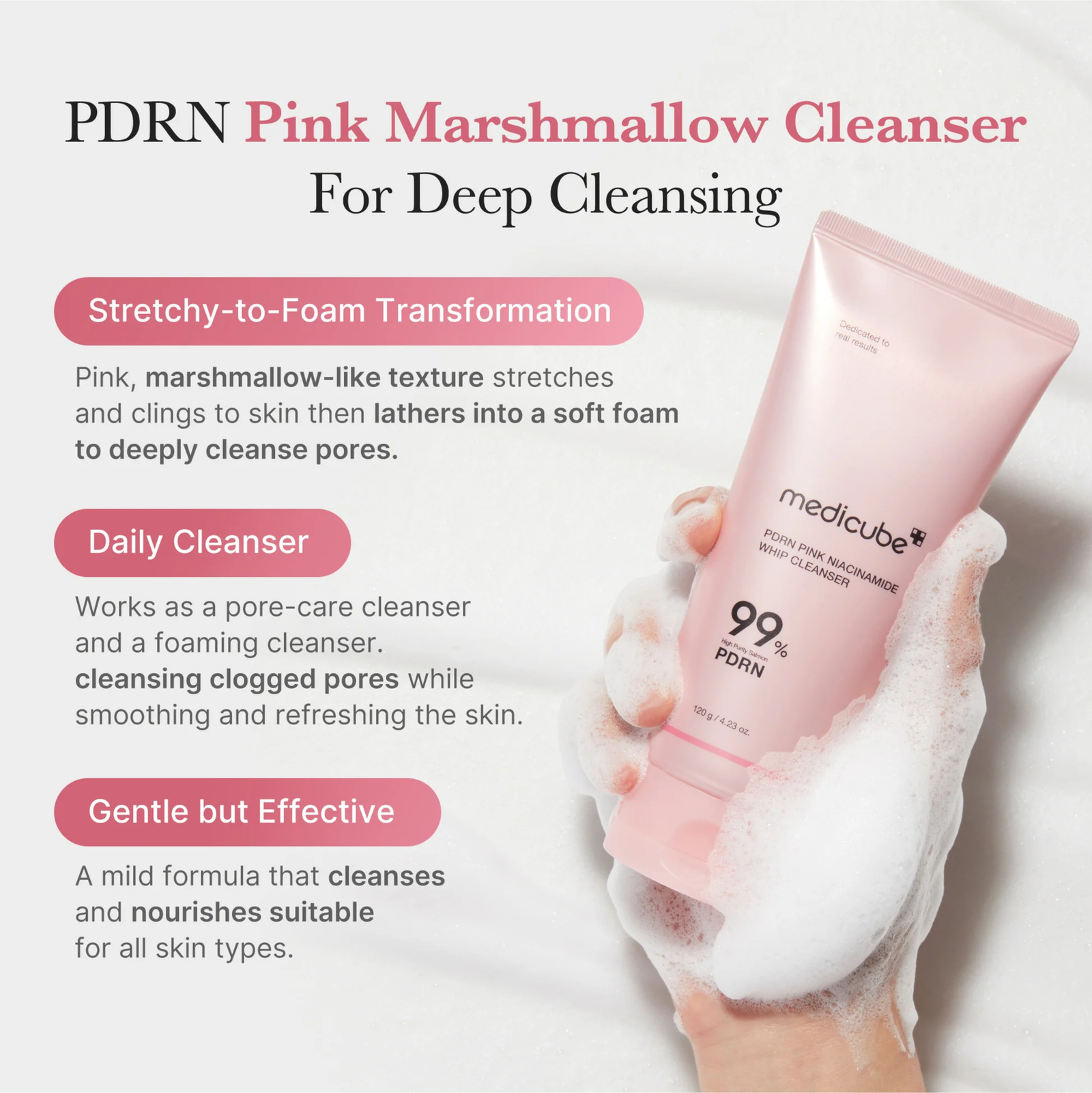 Medicube PDRN Pink Niacinamide Whip Cleanser 120g | Cleansers Medicube PDRN Pink Niacinamide Whip Cleanser 120g | Cleansers