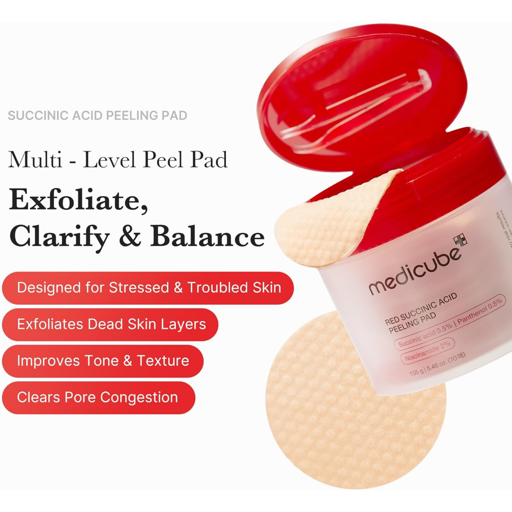 Medicube Red Succinic Peeling Pad 70 Pads medicube-red-succinic-peeling-pad-70-pads