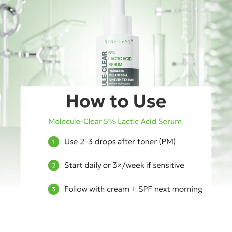 Nine Less Molecule-Clear 5% Lactic Acid Serum 30ml