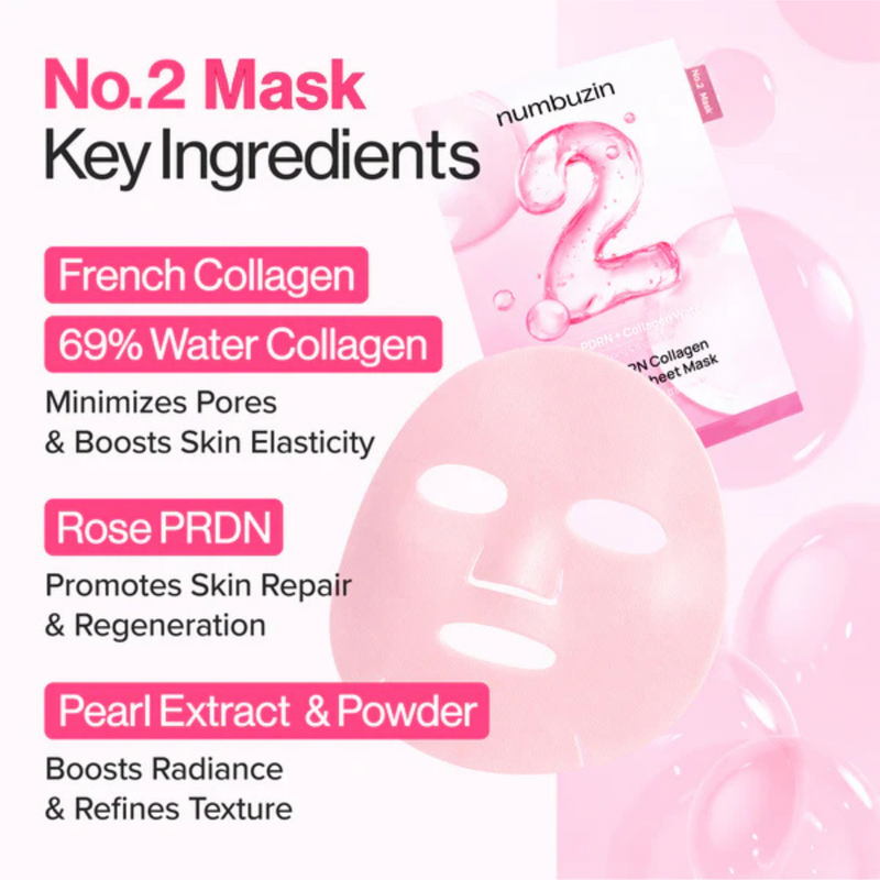 Numbuzin No. 2 Rose PDRN Collagen Plumping Sheet Mask
