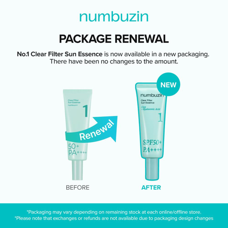 Numbuzin No. 1 Clear Filter Sun Essence SPF50 50ml